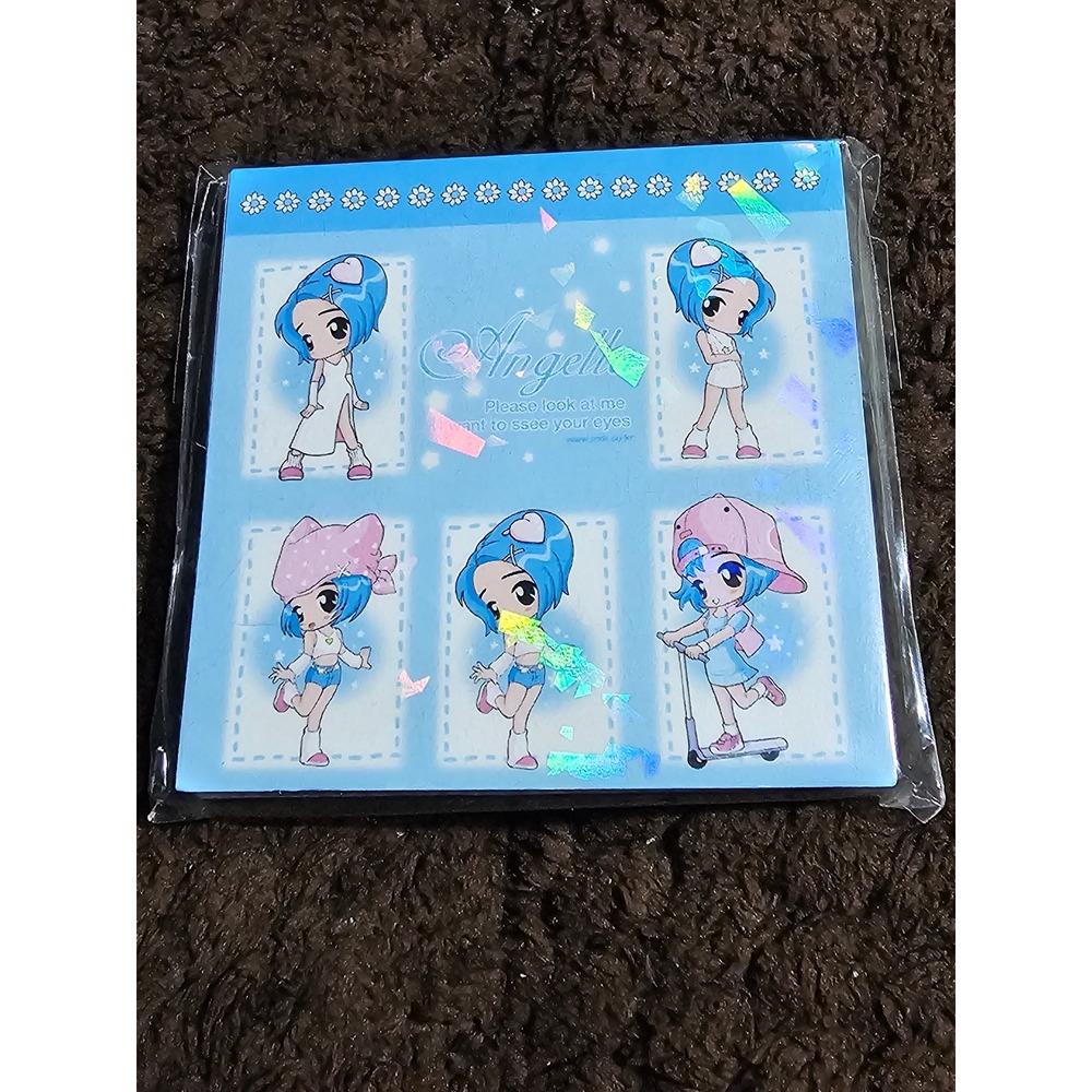 Vintage Y2K Mr.K Angella Memo Pad Holographic Retro Korean Stationery Rare NOS